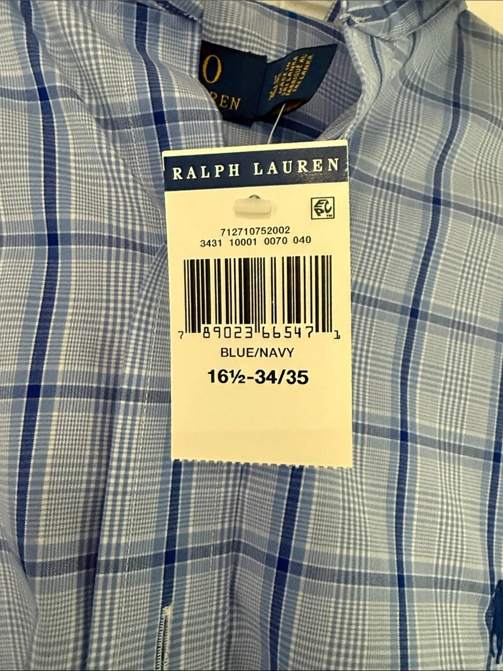 Polo by Ralph Lauren Light Blue and Navy Check Button-Down Shirt